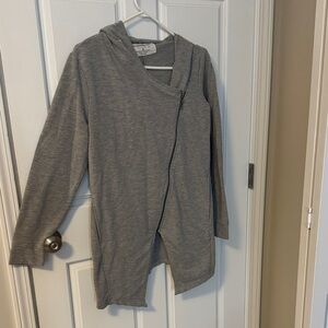 The Sweatshirt Project Long Gray Zipper Sweatshirt